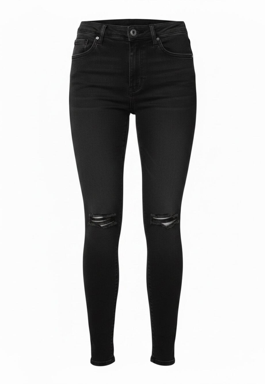 AGOLDE Nico High Rise Slim Jeans 28 | Washed Black | 5-Button Fly | Knee Rip